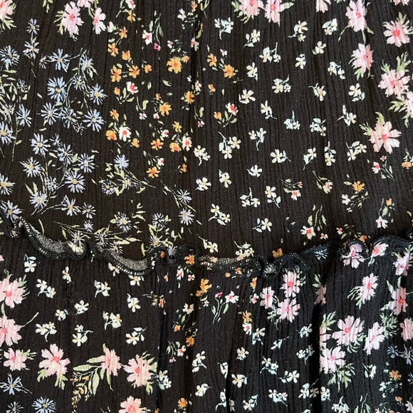 Pink Rose Black Floral Mini Skirt - Picture 2 of 3